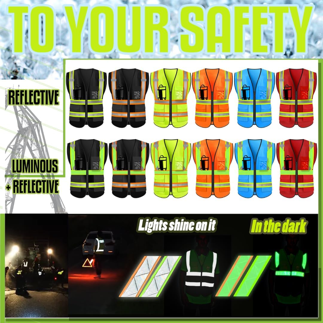 YOWESHOP El chaleco de seguridad de alta visibilidad modifica el chaleco protector reflectante de alta visibilidad del logotipo