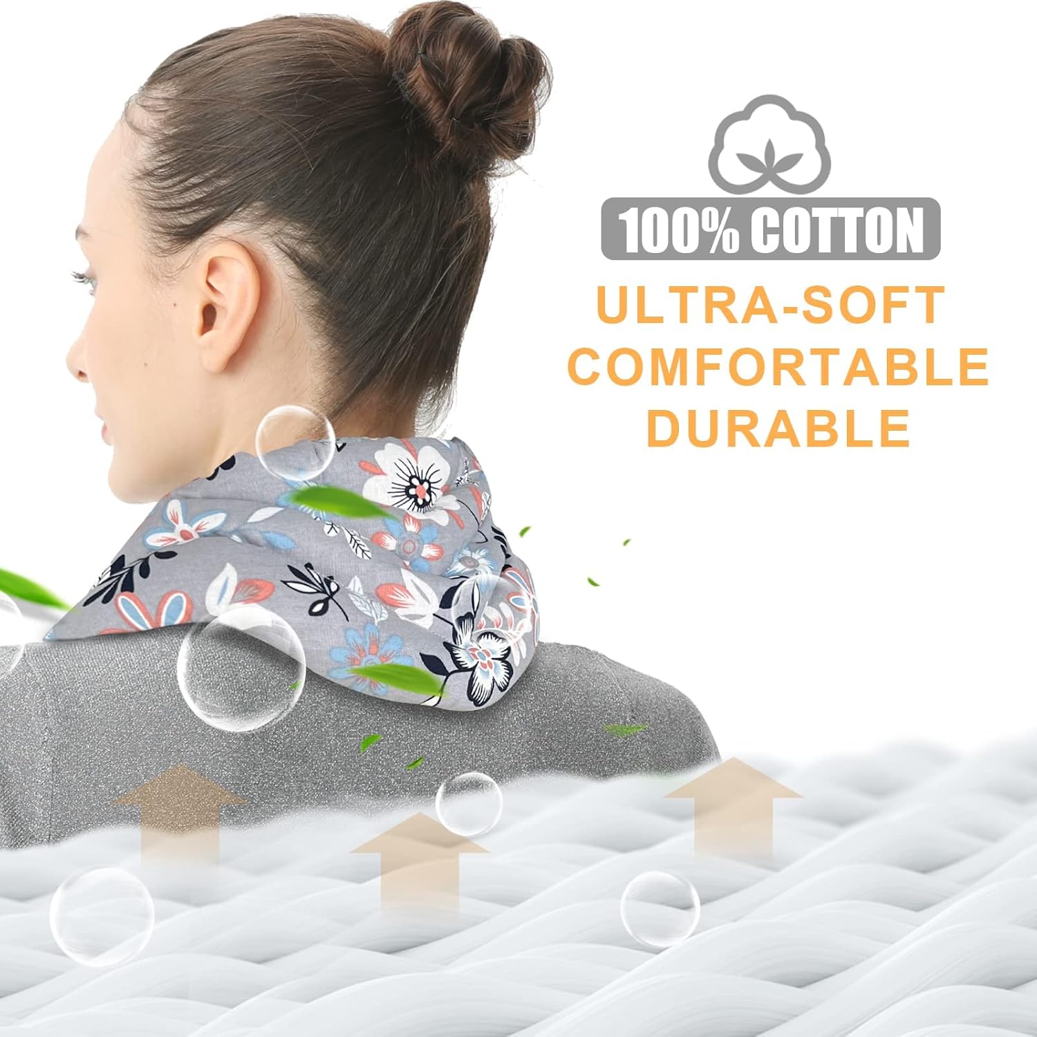 UNCN Almohadilla térmica larga para cuello y hombros para espalda, 31 x 5.9 pulgadas, apto para microondas, paquete de calor húmedo grande, compresa