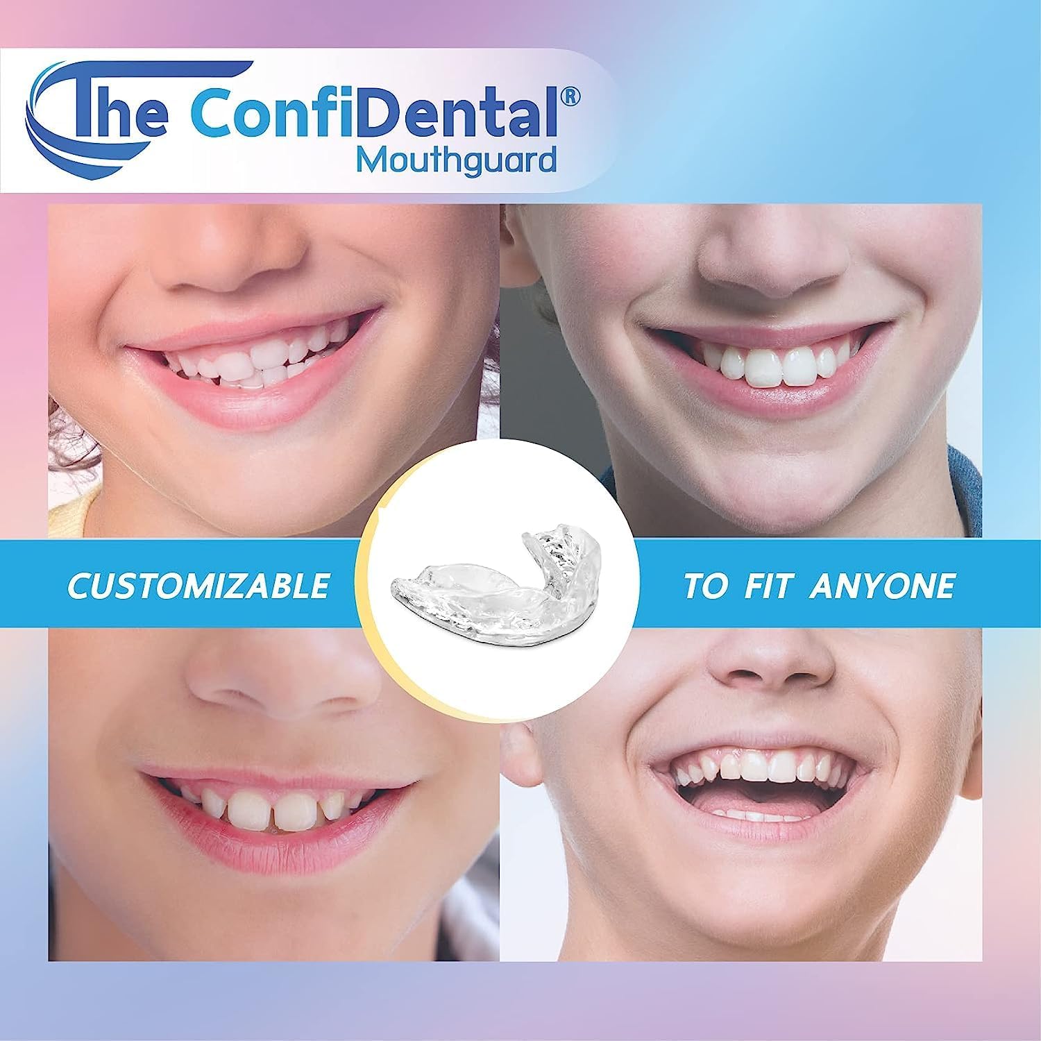 Protector bucal para rechinar los dientes por la noche, 2 modelos para niños o pequeñas, paquete de 6 protectores nocturnos dentales moldeables para