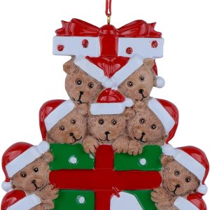 Adorno navideño de familia de 9 osos Adorno personalizado de familia de osos 2023 Caja única de adornos de Navidad Regalos para niños, nietos, Adorno navideño de familia de 9 osos Adorno personalizado de familia de osos 2023 Caja única de adornos de Navidad Regalos para niños, nietos,