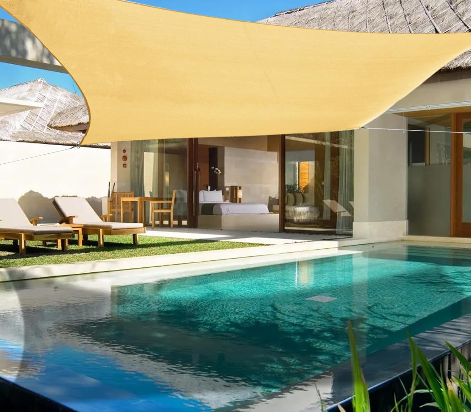 ABCCANOPY Toldo tipo vela de 10 x 13 pies con bloqueo UV para patio, terraza, patio trasero (arena)