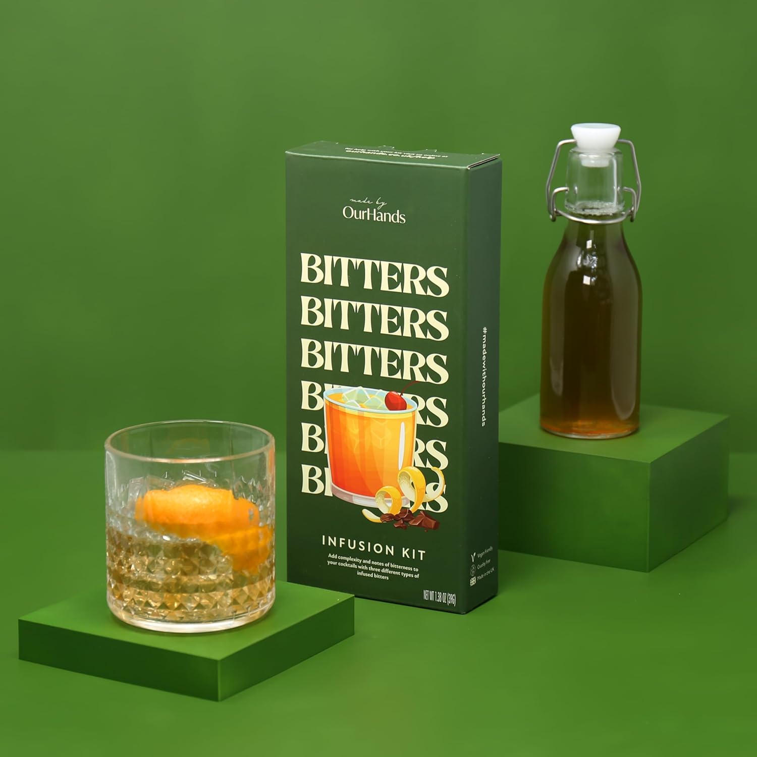 Kit de infusión de amargos de OurHands – Haz café, naranja y chocolate amargo para dar vida a tus cócteles