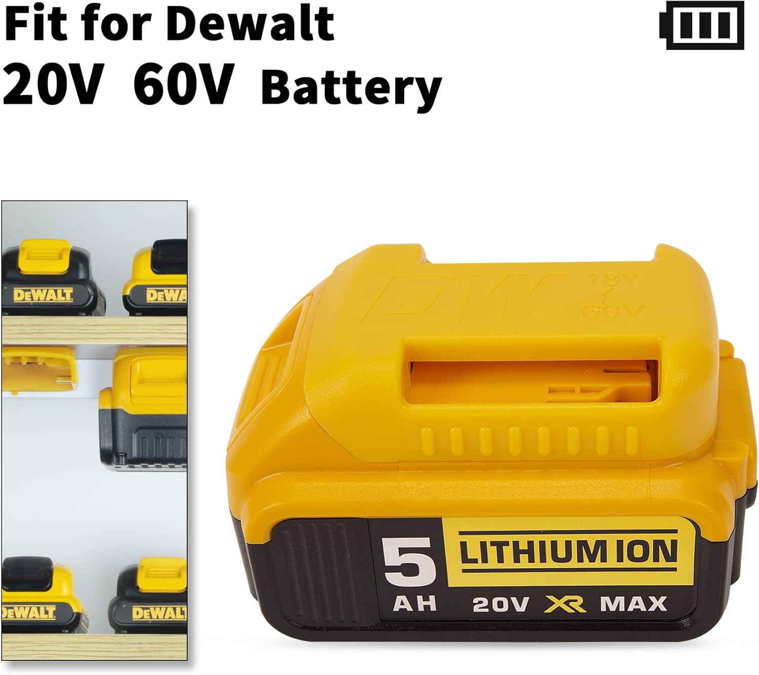 khanka Funda rígida para pistola de grasa Dewalt DCGG571M1DCGG571B + soporte de batería de repuesto para batería Dewalt 20V60V Max XR, capacidad