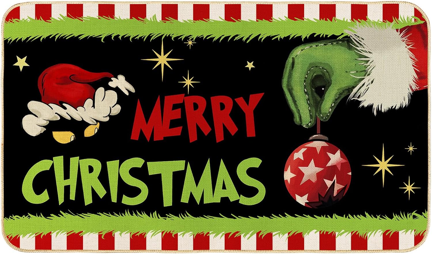 AnyDesign – Tapete de feliz Navidad, divertido personaje de dibujos animados, antideslizante, para puerta delantera, interior y exterior, cocina,