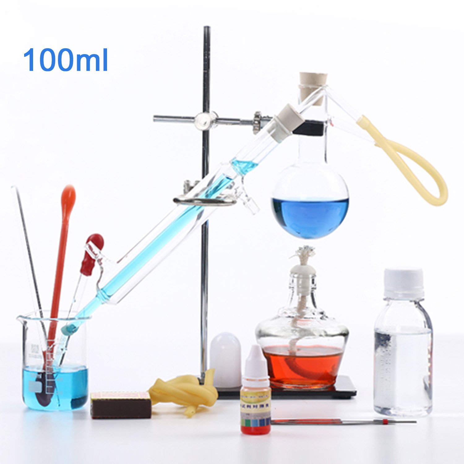 3.4fl oz  67.6fl oz nuevo laboratorio aceite esencial destilación Aparato destilador de agua purificador de cristal kits wembudo separador