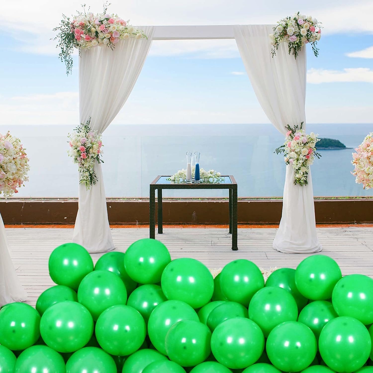 50 globos verdes para baby shower, boda, despedida de soltera, decoración de fiesta de cumpleaños