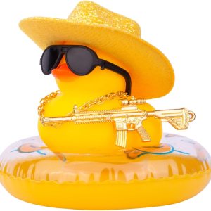 Tablero de instrumentos de decoración de pato de automóvil, accesorios de adorno de tablero de automóvil con mini sombrero de vaquero con purpurina, Tablero de instrumentos de decoración de pato de automóvil, accesorios de adorno de tablero de automóvil con mini sombrero de vaquero con purpurina,