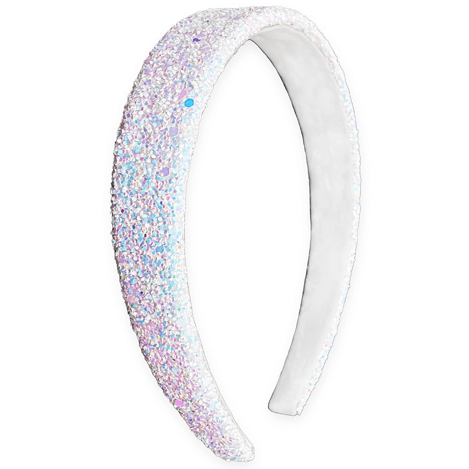 FROG SAC Diademas con purpurina para niñas, diadema ancha brillante para accesorios para el cabello de niñas pequeñas, lindas bandas brillantes para