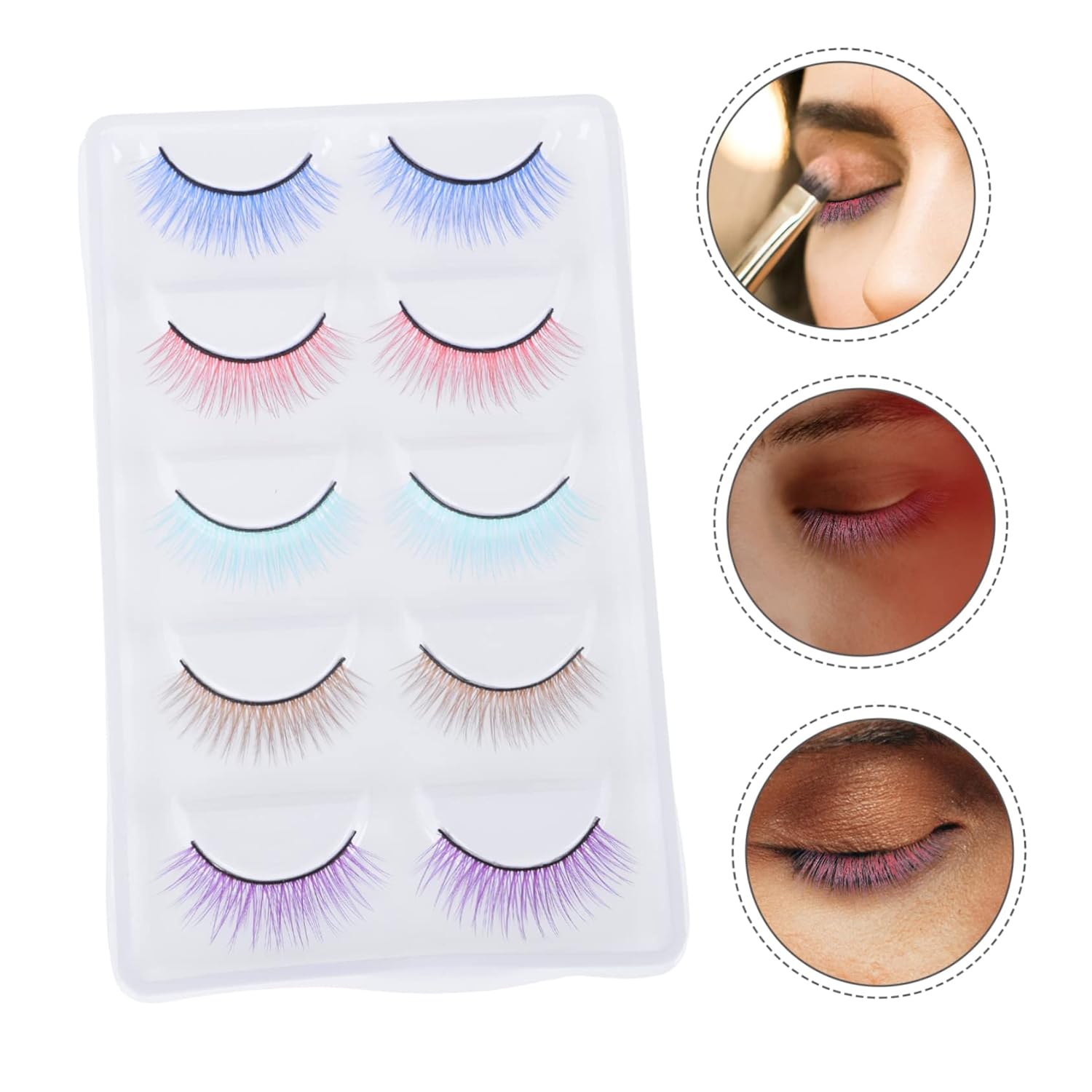 10 pares de pestañas postizas de colores, pestañas dramáticas, pestañas naturales vívidas, pestañas postizas para fiesta de Halloween, pestañas