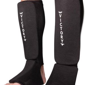 Victory Martial Arts Espinilleras de tela y empeine, protectores de espuma para piernas de kickboxing, Muay Thai Sparring para niños y adultos (par) Victory Martial Arts Espinilleras de tela y empeine, protectores de espuma para piernas de kickboxing, Muay Thai Sparring para niños y adultos (par)