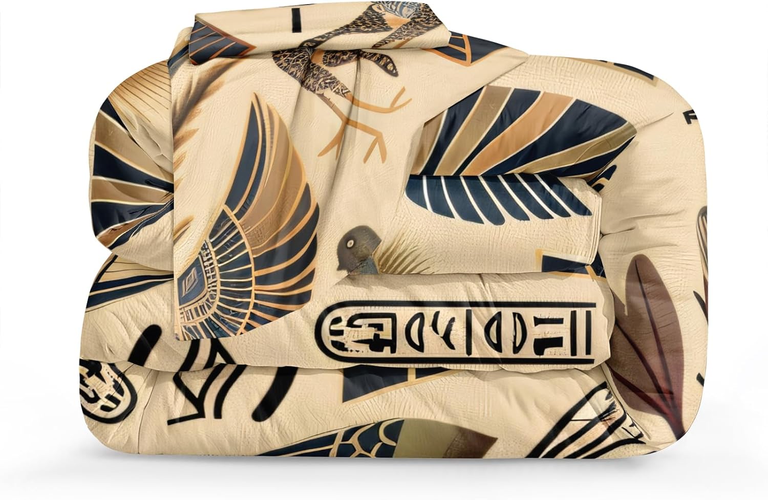 Juego de edredón tamaño Queen del antiguo Egipto, juego de edredón amarillo, patrón de pirámide de faraón vintage, decoración del hogar, juego de