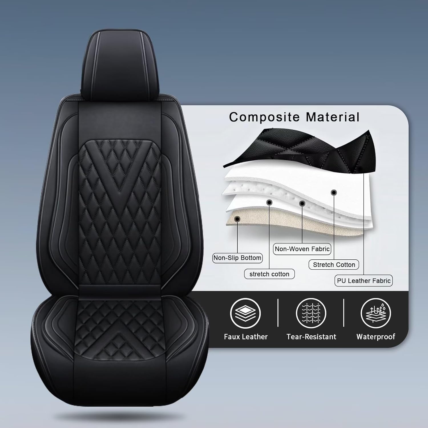 Juego completo de fundas de asiento de automóvil para Chevrolet Trailblazer 2021-2024, piel sintética para Chevy Trailblazer, cojín de asiento de 2