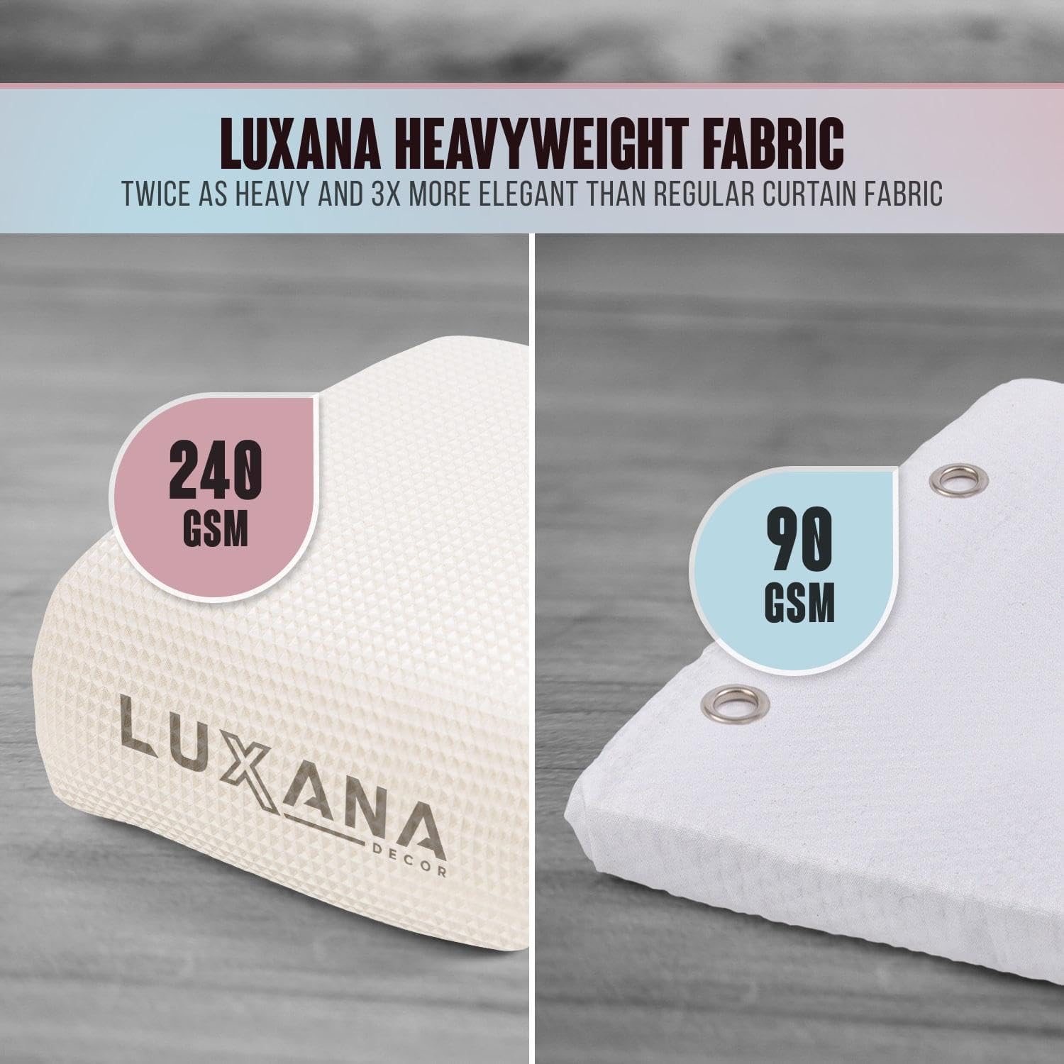 LUXANA Cortina blanca crema de 72 x 72 pulgadas, juego de cortinas de ducha con 12 ganchos, juego de cortinas de baño neutras con cortina de ducha