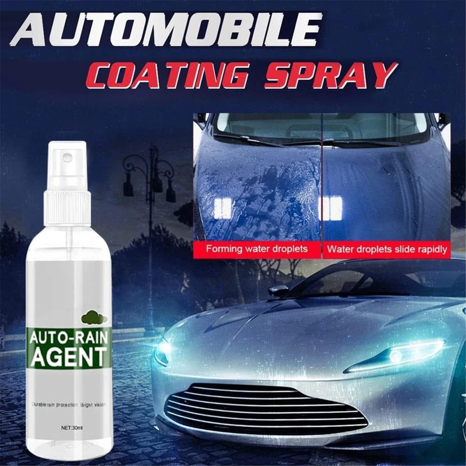 Agente de revestimiento impermeable de vidrio para automóvil, agente antiempañante de vidrio para automóvil, agente de revestimiento impermeable de