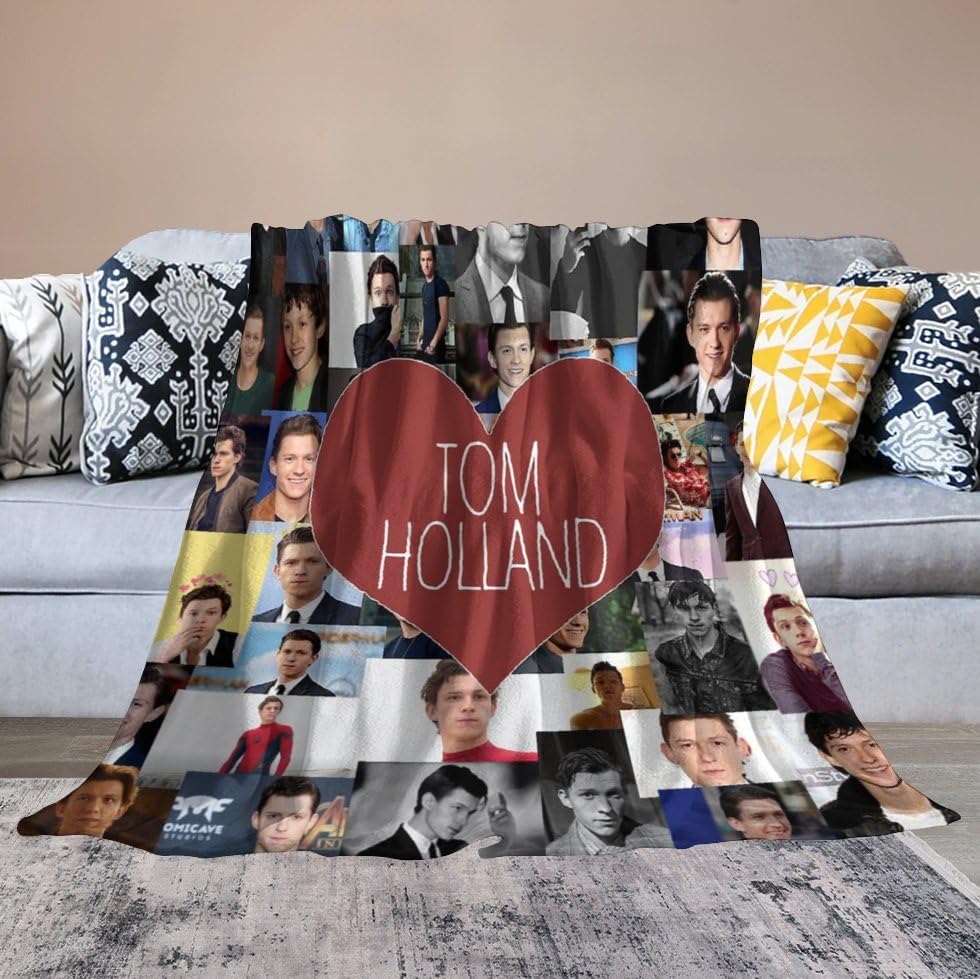 Gadimen Tom Holland – Manta de franela súper suave y ligera para cama, sofá, para todas las estaciones, cálida y acogedora manta de microfibra de
