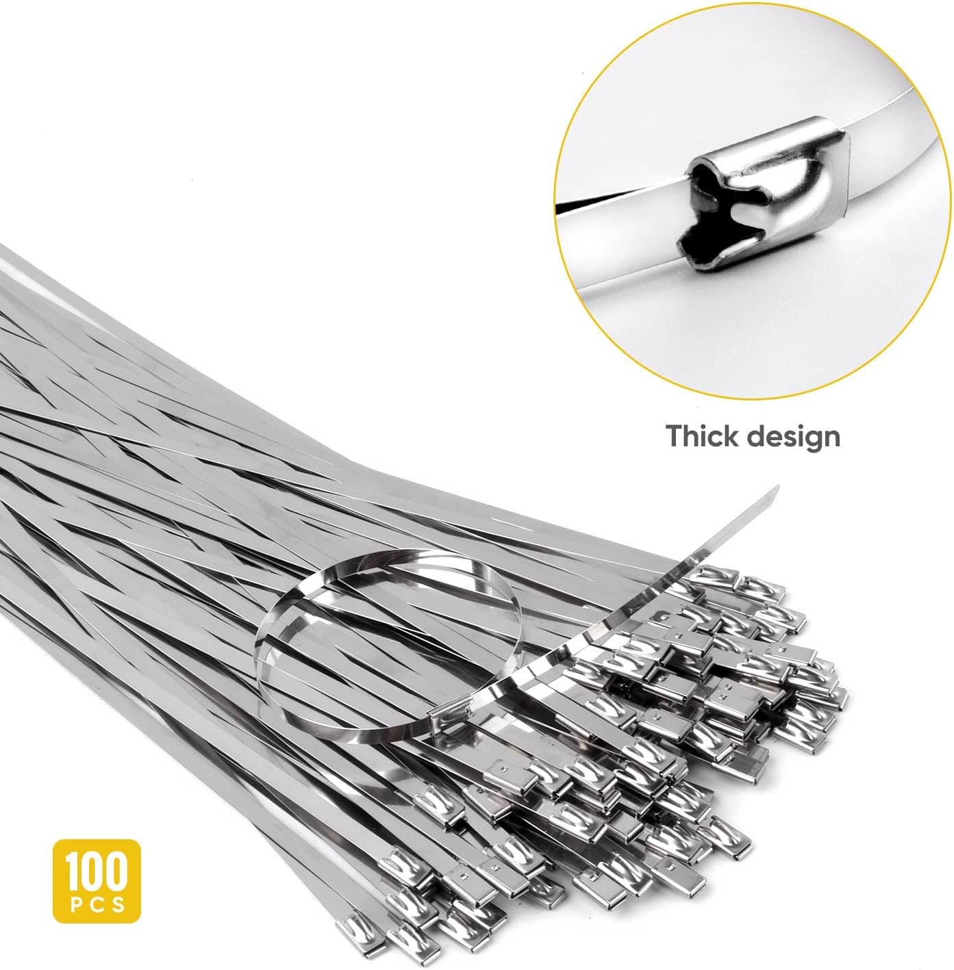 100 bridas de acero inoxidable vienen con herramientas de corte, tijeras de corte de metal para cortar bridas de cables de acero inoxidable,
