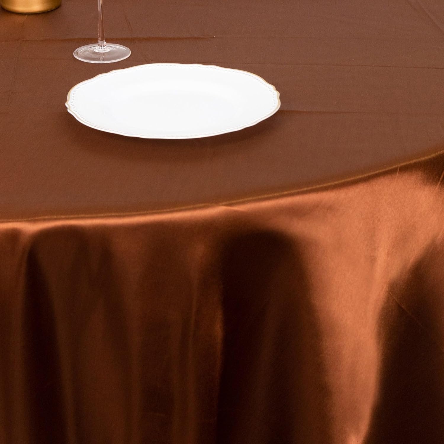 Efavormart – Mantel redondo de satén de 120 pulgadas para cocina, comedor, catering, boda, fiesta de cumpleaños, eventos
