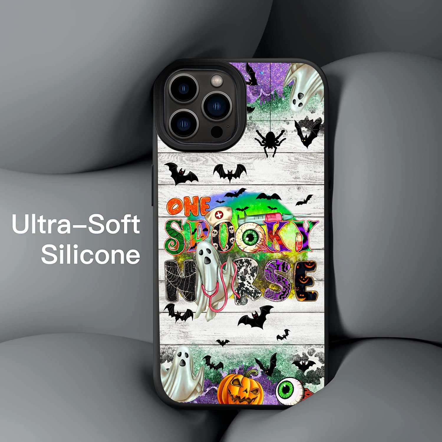 Spooky Nurse Western Halloween Ghost Nurse Halloween Vibes Funda para teléfono compatible con iPhone 15 14 13 12 11 Pro Max  Samsung Galaxy S23 S22