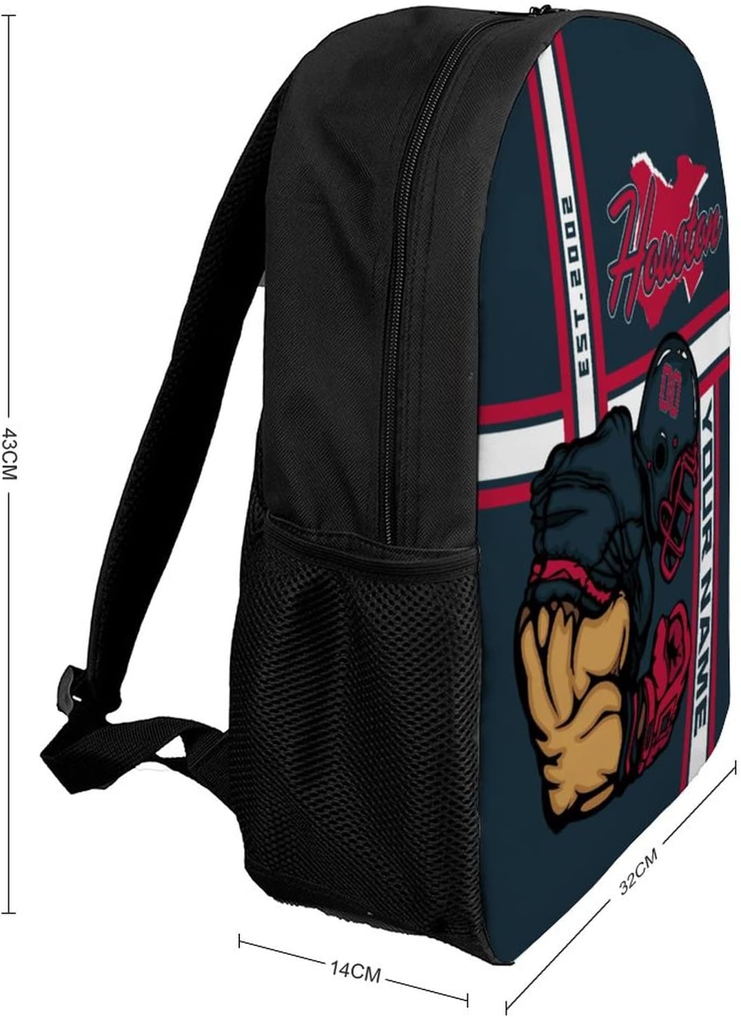 Mochila de hombro personalizada con cualquier número de nombre, 17 pulgadas, gran capacidad, bolsa para computadora portátil, bolsa de libros,