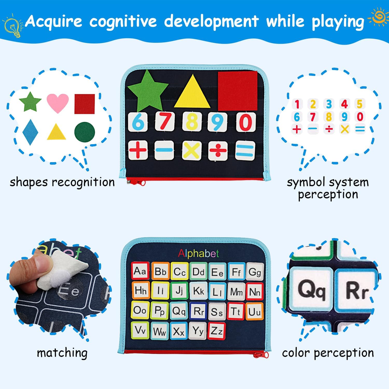 Joymo Juguetes Montessori de tablero ocupado para niños y niñas de 1, 2, 3, 4 años, juguetes sensoriales educativos para niños pequeños, juguetes de