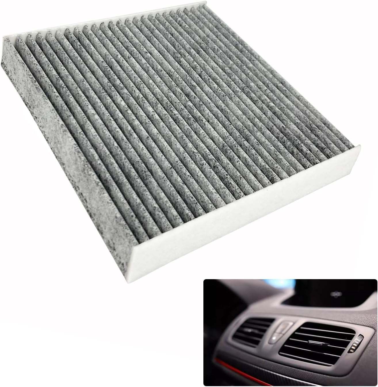 Filtro de aire de repuesto para pasajeros de automóvil, filtro de aire de cabina premium que incluye carbón activado, filtros de aire de