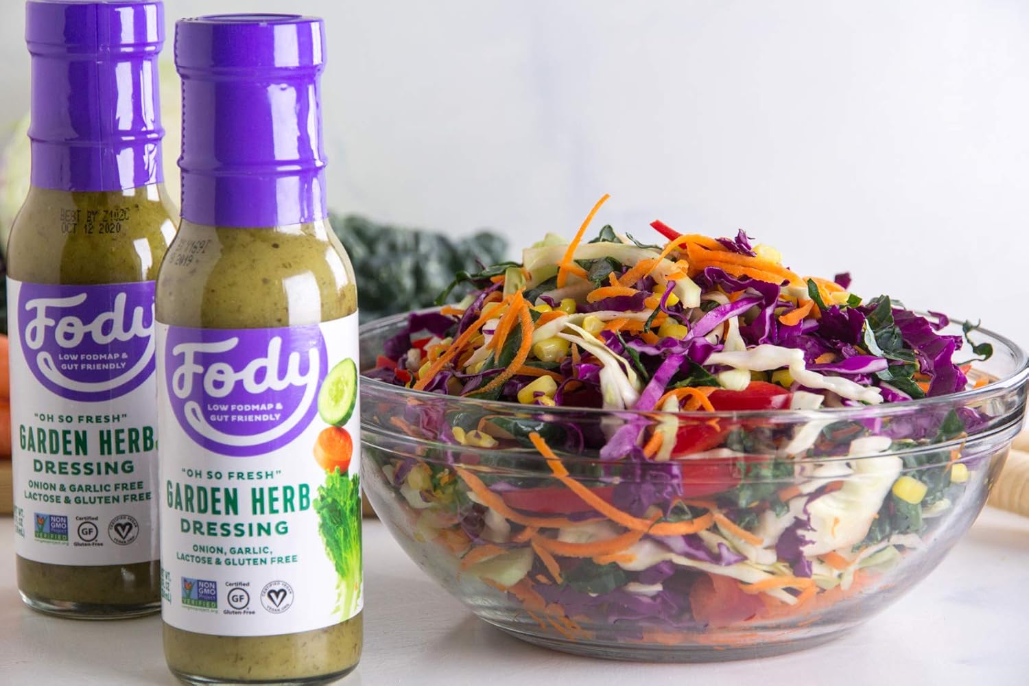Fody Foods – Paquete de aderezo para ensalada de hierbas veganas de jardín, bajo certificado FODMAP, apto para dieta cetogénica, intestinal y SII,