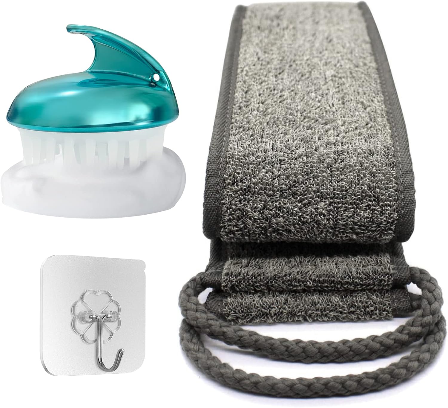 Depurador de espalda de lufa, depurador de espalda exfoliante de 35.4 pulgadas para baño y ducha, para hombres y mujeres, limpiador Luffa para