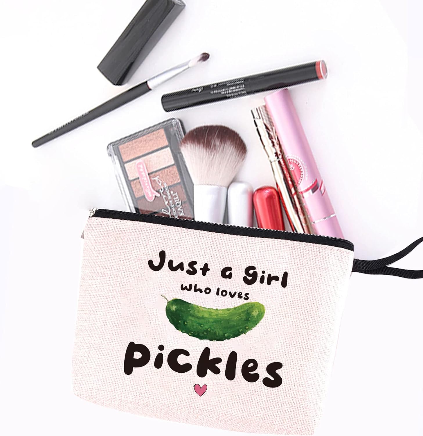Divertida bolsa de maquillaje, regalo de pepinillos, regalos de pepinillos para amantes de los pepinos, regalo de cumpleaños para adolescentes,