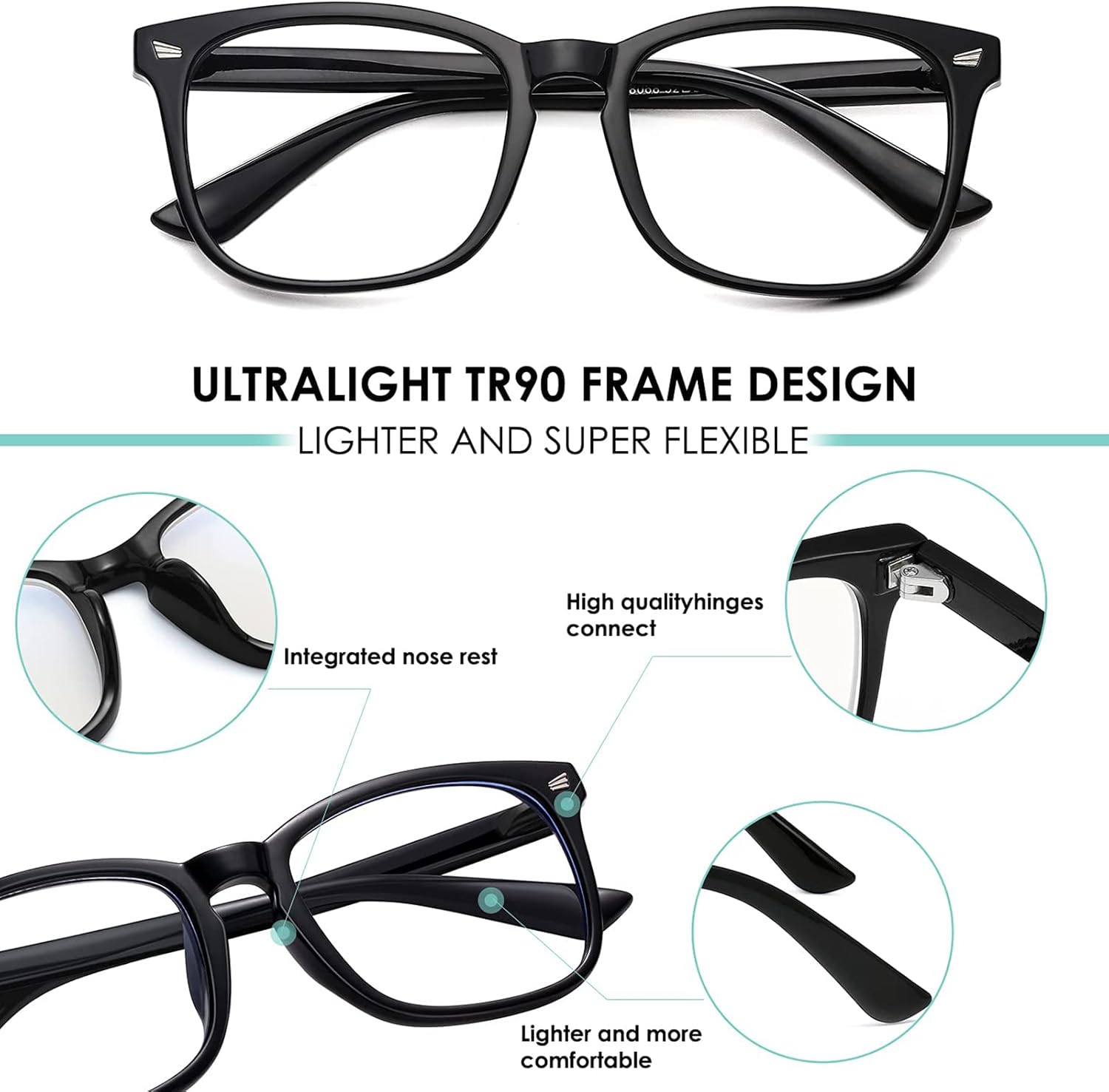 hunsquer – Anteojos de luz azul unisex para computadora