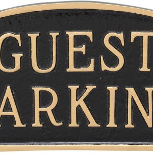 Montague Metal Products Arch Guest Parking Statement – Letrero de placa negra con letras doradas, 5.5 x 9 pulgadas Montague Metal Products Arch Guest Parking Statement – Letrero de placa negra con letras doradas, 5.5 x 9 pulgadas
