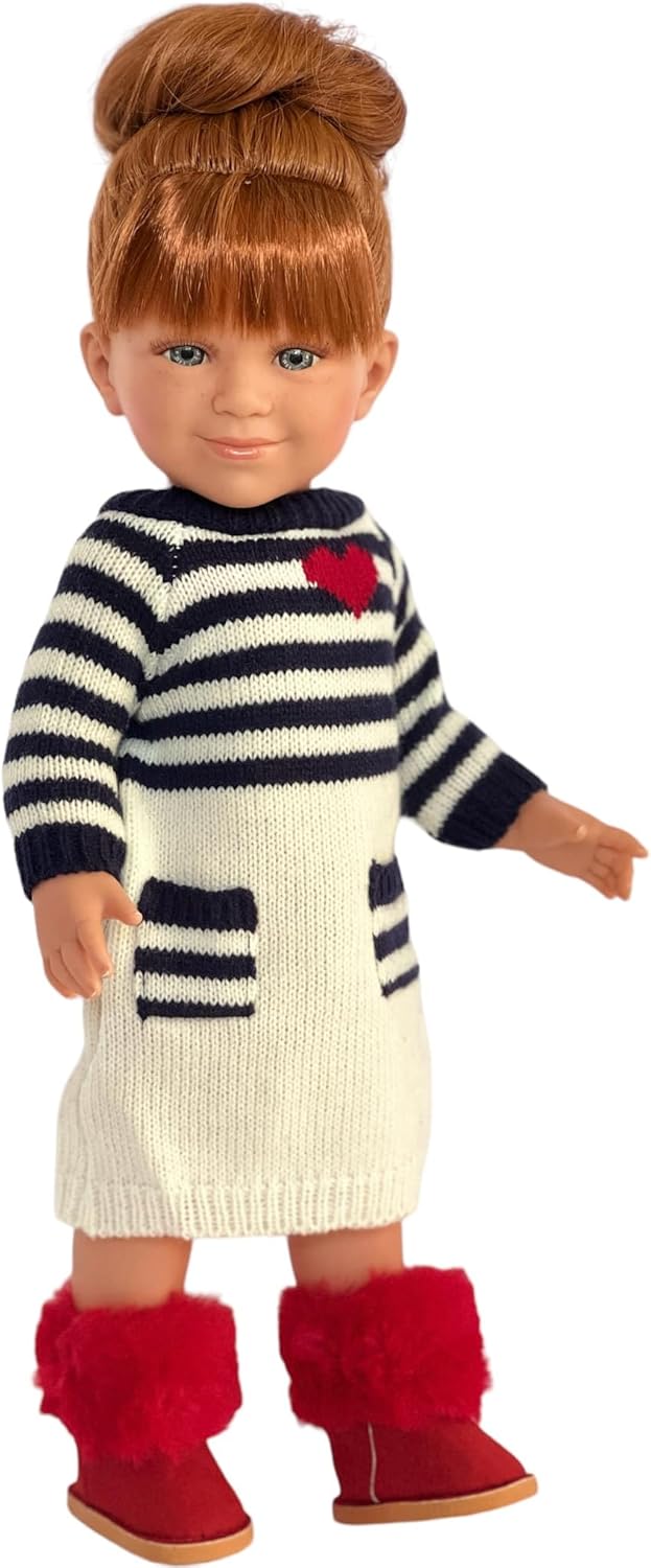 Acogedor vestido de punto para el día de San Valentín para muñecas de 18 pulgadas y muñecas Kennedy y Friends, ropa de muñeca de 18 pulgadas