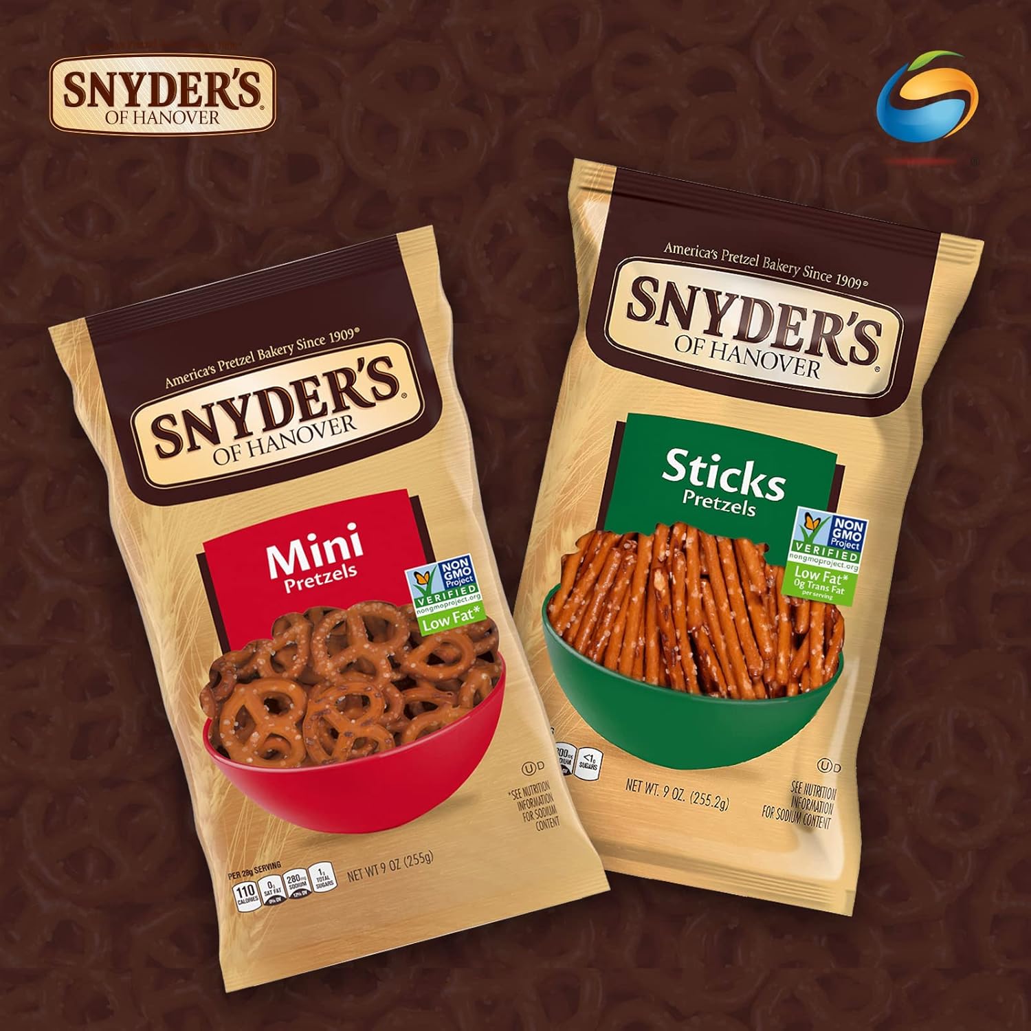 Snyder’s Mini Pretzels, sin grasa, 9 oz (255.2 g)