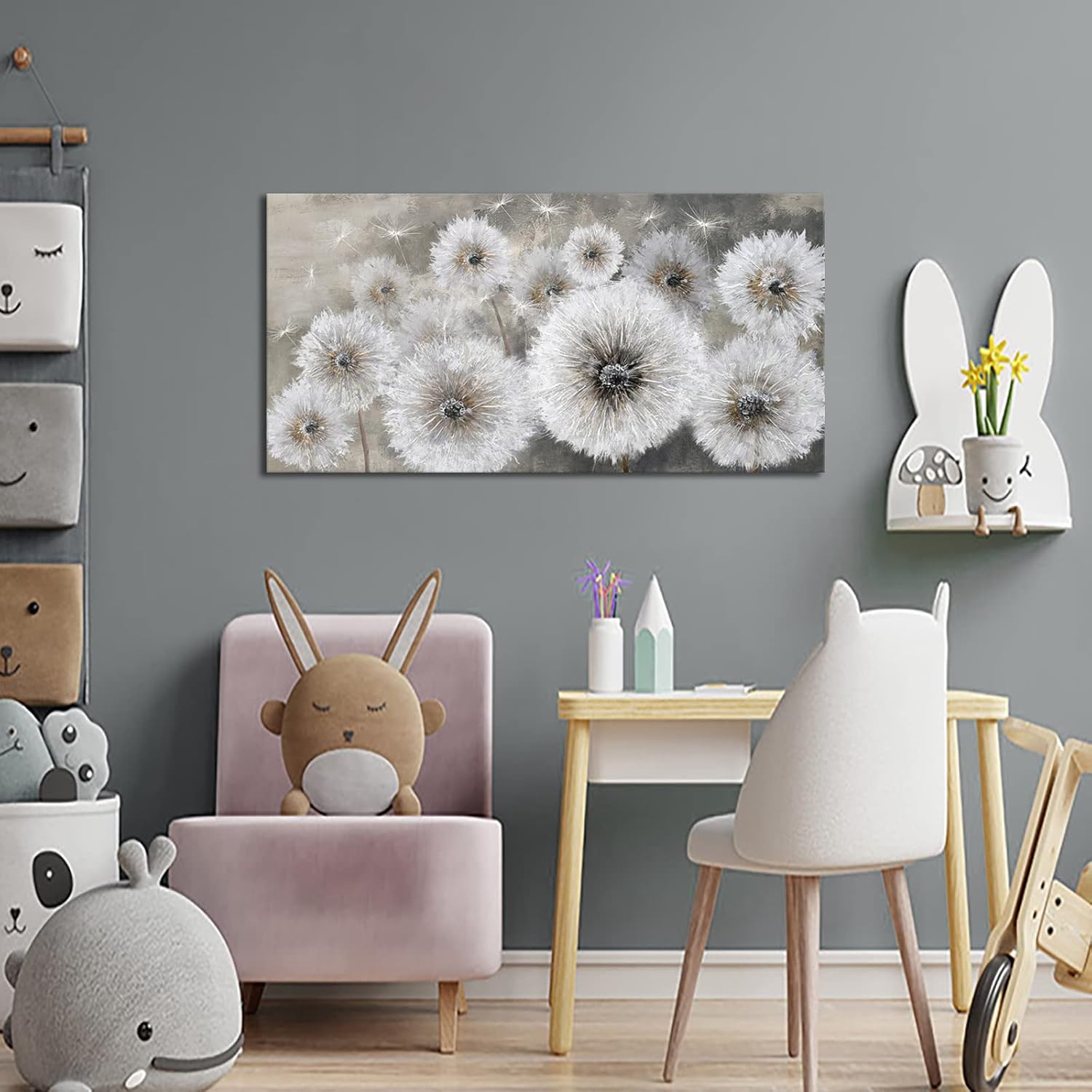 Pogusmavi Arte de pared para sala de estar, pinturas murales  Decoración de pared de comedor, arte de pared grande para dormitorio24 x 48 pulgadas,