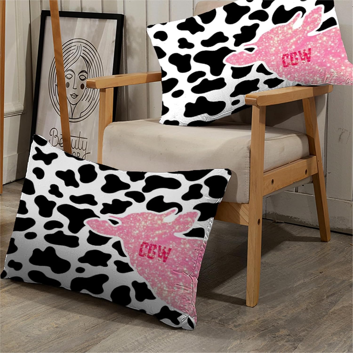 Juego de ropa de cama con estampado de vaca, juego de edredón de 2 piezas con 1 edredón y 1 funda de almohada para niñas, niños, adolescentes y