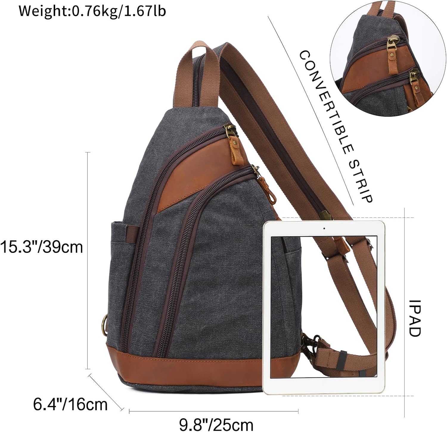 KL928 Bolso bandolera pequeño – Mochila cruzada de hombro casual mochila mochila para hombres y mujeres