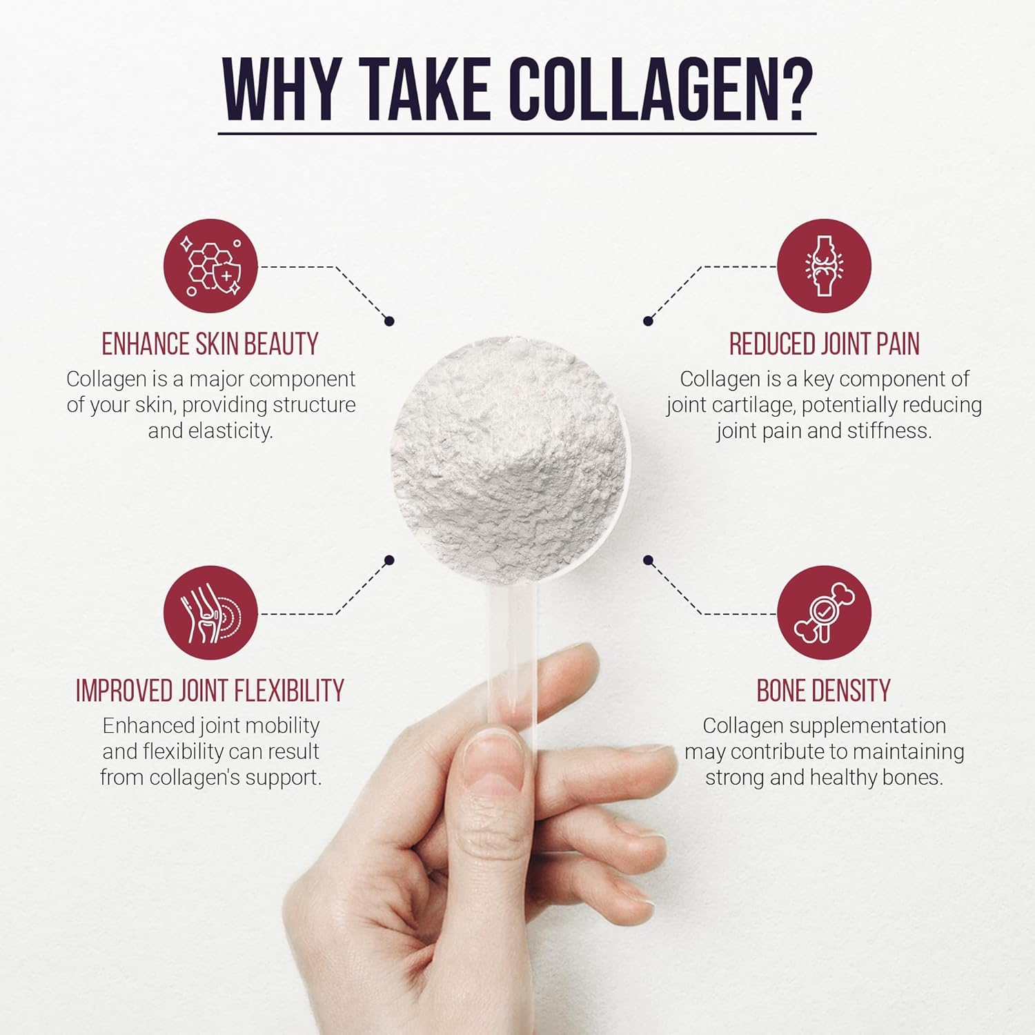 Polvo de hidrolizado de colágeno orgánico, sin azúcar y gluten, sin sabor, péptidos de colágeno en polvo para mujeres y hombres, suplemento de
