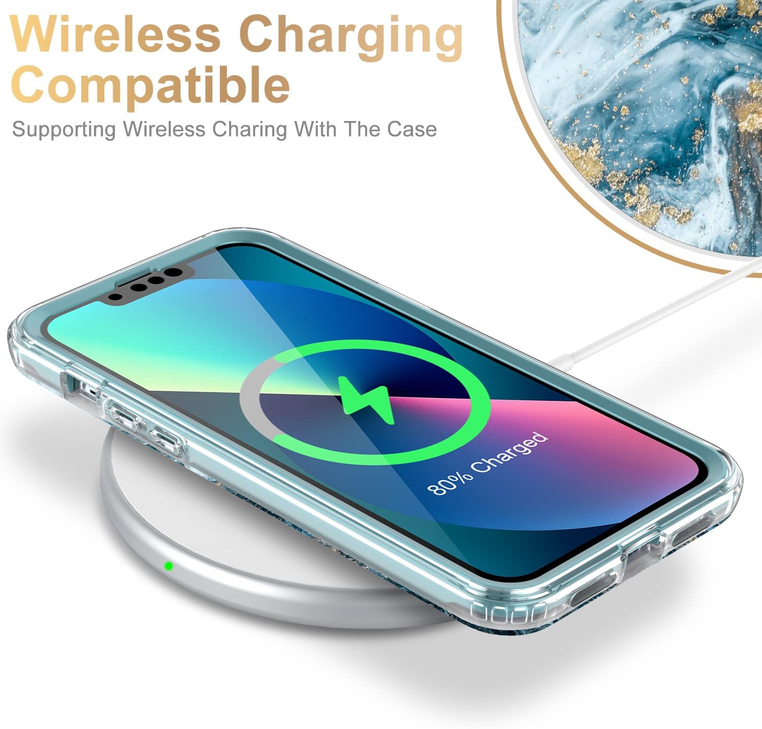 ESDOT Funda para iPhone 13 Mini con protector de pantalla integrado, funda resistente de grado militar con diseños de moda para mujeres y niñas,