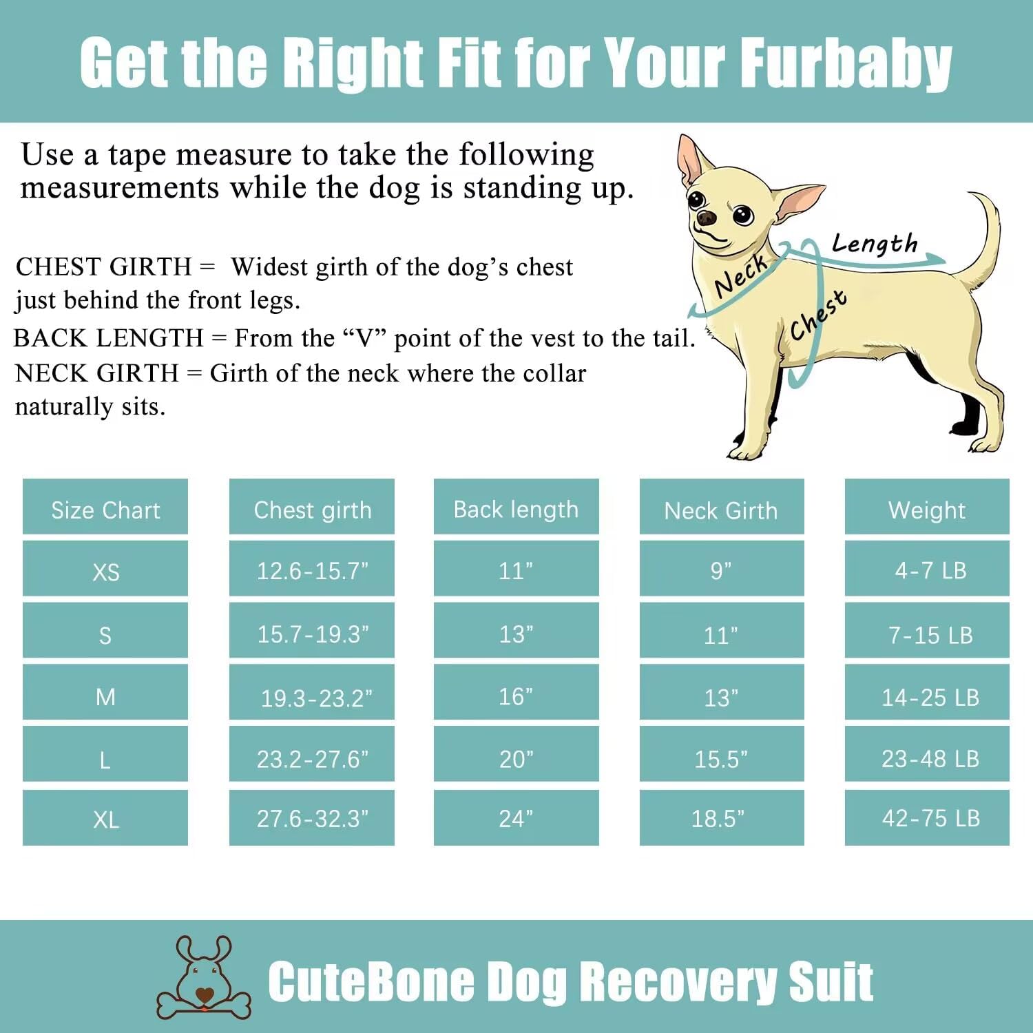 CuteBone Traje de recuperación de cirugía para perros, enterizo quirúrgico para gatos, trajes de cuerpo femenino, trajes de cuerpo masculino para