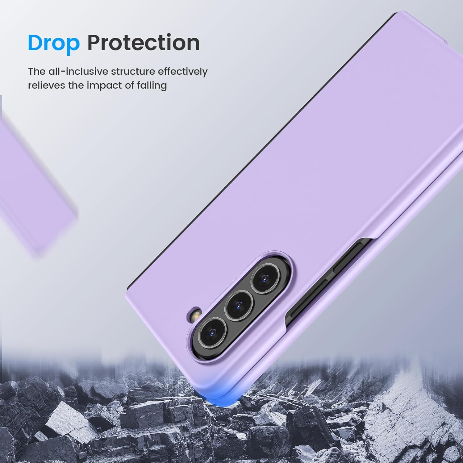 Ruky Funda para teléfono Samsung Z Fold 5, funda protectora a prueba de golpes, con protector de pantalla integrado y soporte de carga inalámbrica