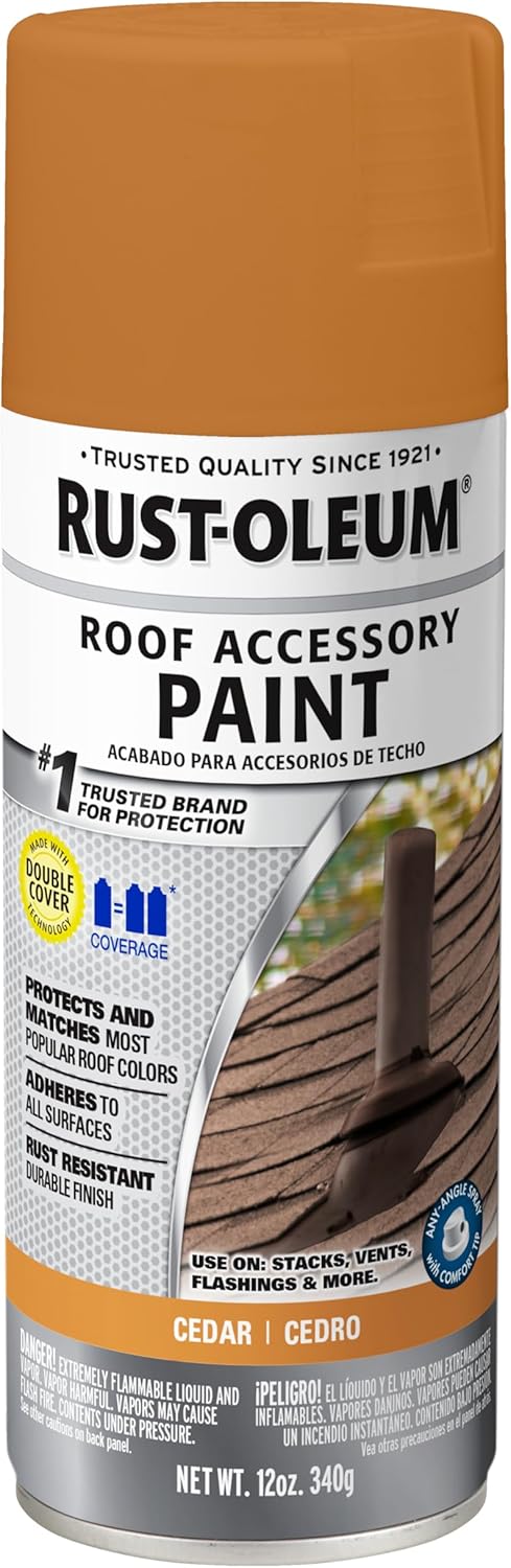 Rust-Oleum 314061-6PK – Aerosol para revestimiento de accesorios para techos, 12 onzas, cedro, paquete de 6