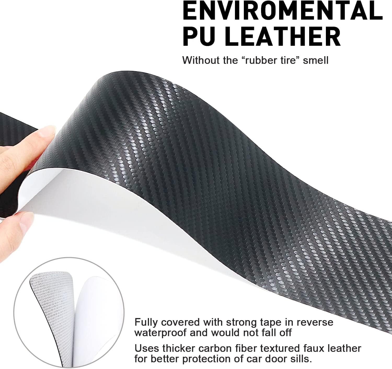 4 unidades de protectores de fibra de carbono para umbral de puertas delanterastraseras de automóvil, con adhesivo, decorativo, protector de entrada