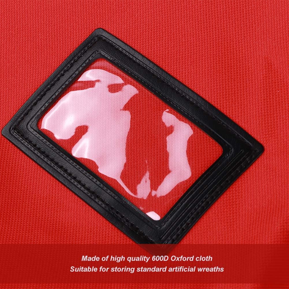 Fydun Bolsa de almacenamiento roja decoración campana corona guirnalda contenedor impermeable a prueba de polvo rojo almacenamiento para la familia
