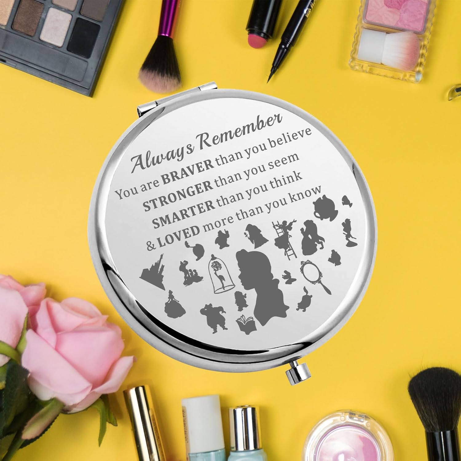 KEYCHIN Princess Belle – Espejo de bolsillo para mujeres y niñas (Belle-S)