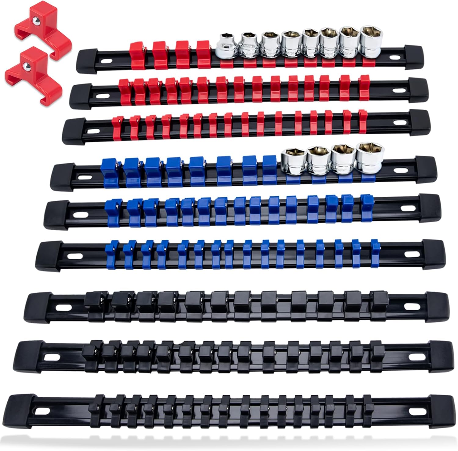Organizador de enchufes, 9 soportes de enchufe de acrilonitrilo butadieno estireno, 12 pulgada, 38 pulgadas y 14 pulgadas, soportes de enchufe de