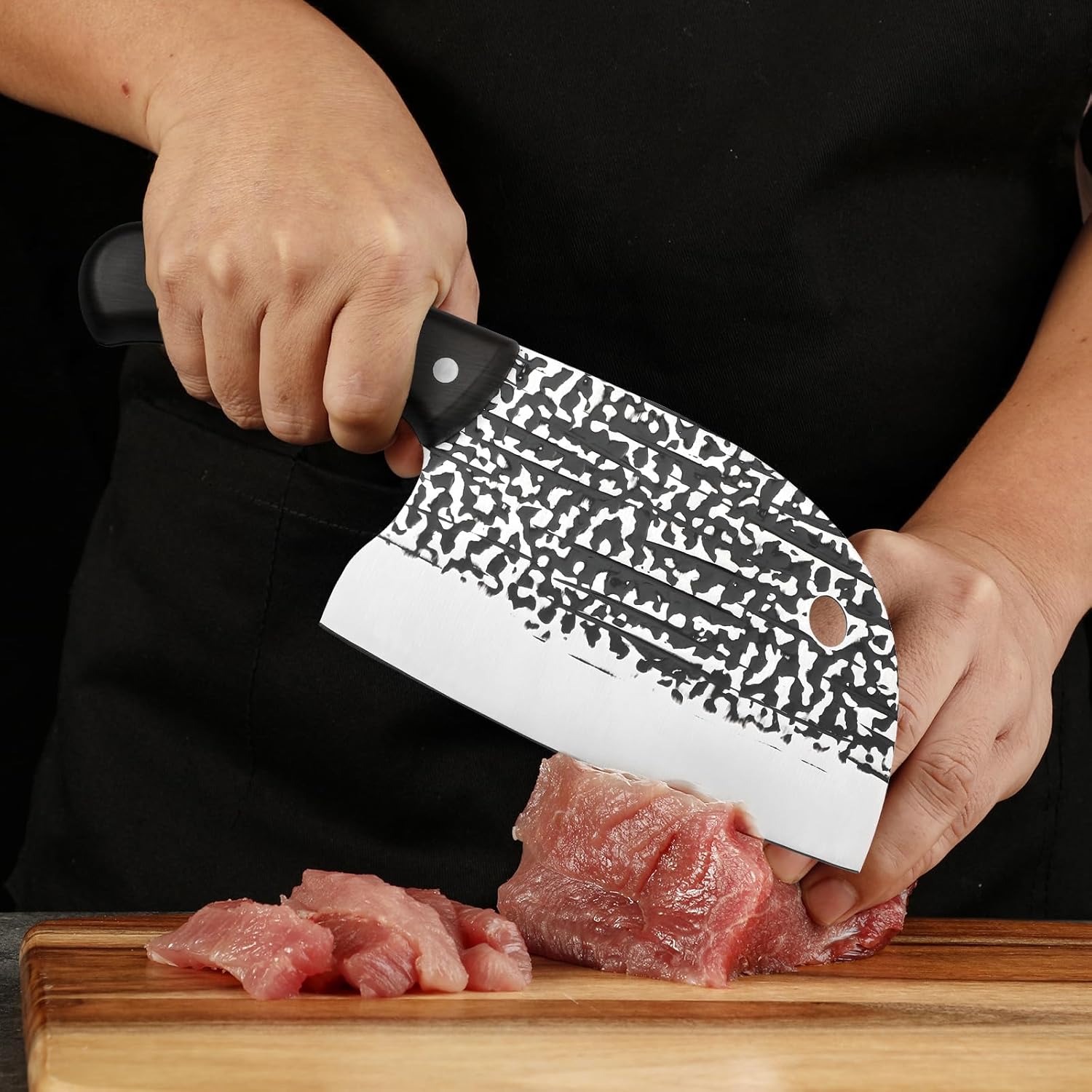 Cuchillo de carnicero profesional serbio – Cuchillo de carnicero para carne de 6 pulgadas, acero inoxidable al carbono