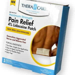 24-911 TheraCare – Parche para alivio del dolor al 4% de lidocaína, solo para uso externo, aplicación adhesiva simple, sin olor, cinco parches 24-911 TheraCare – Parche para alivio del dolor al 4% de lidocaína, solo para uso externo, aplicación adhesiva simple, sin olor, cinco parches