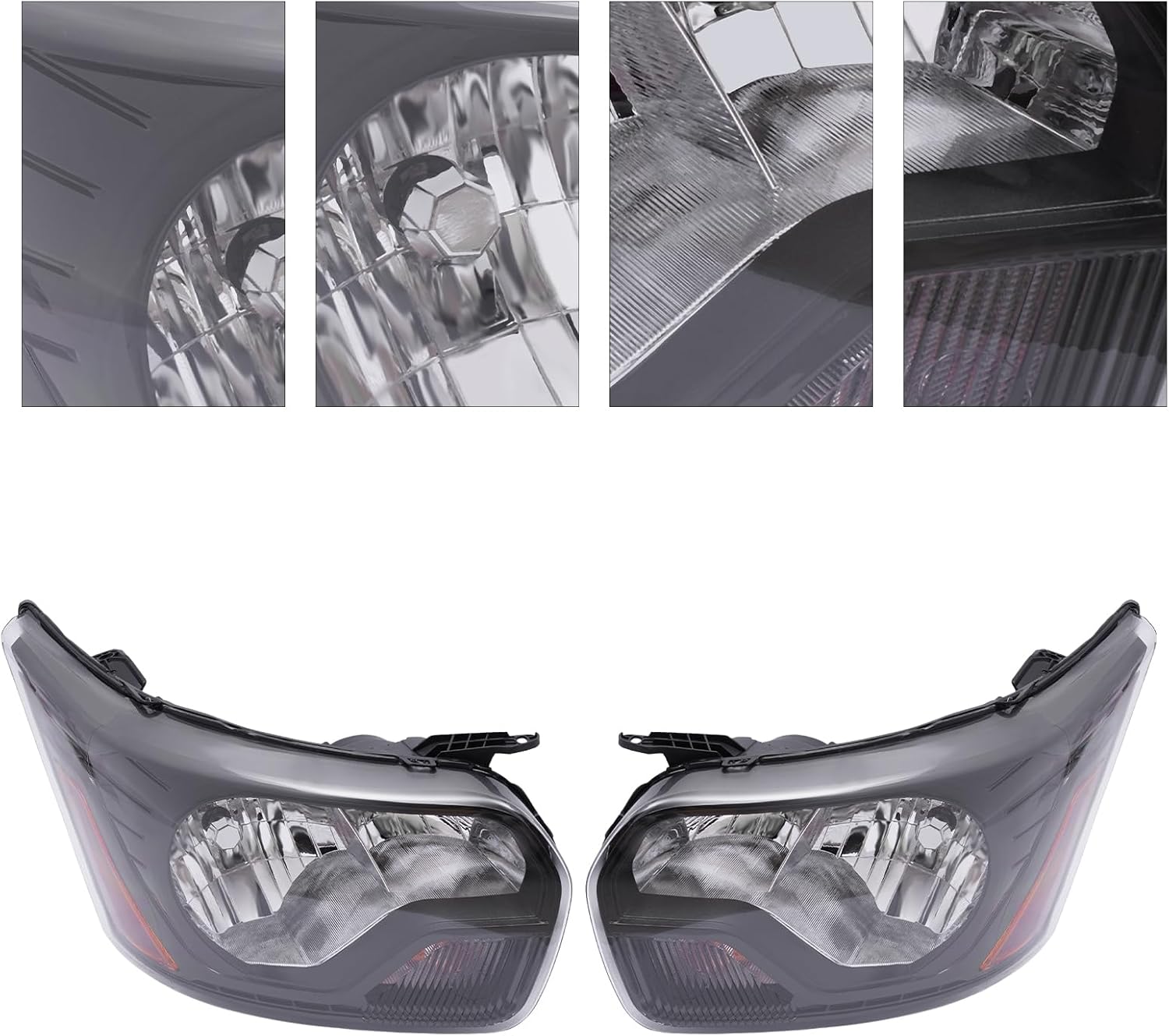 Faros delanteros halógenos compatibles con Ford Transit 150-350HD 2015-2022, montaje de faros delanteros CK4Z-13008-L CK4Z-13008-J (lado del