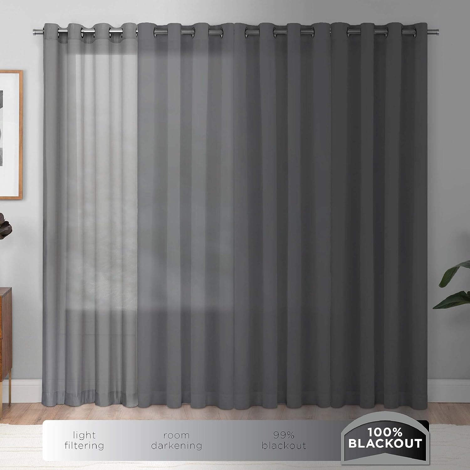 Eclipse Pembroke – Cortinas de lino sintético con ojales, 108 pulgadas de largo x 42 pulgadas de ancho, cortinas con aislamiento térmico y reducción