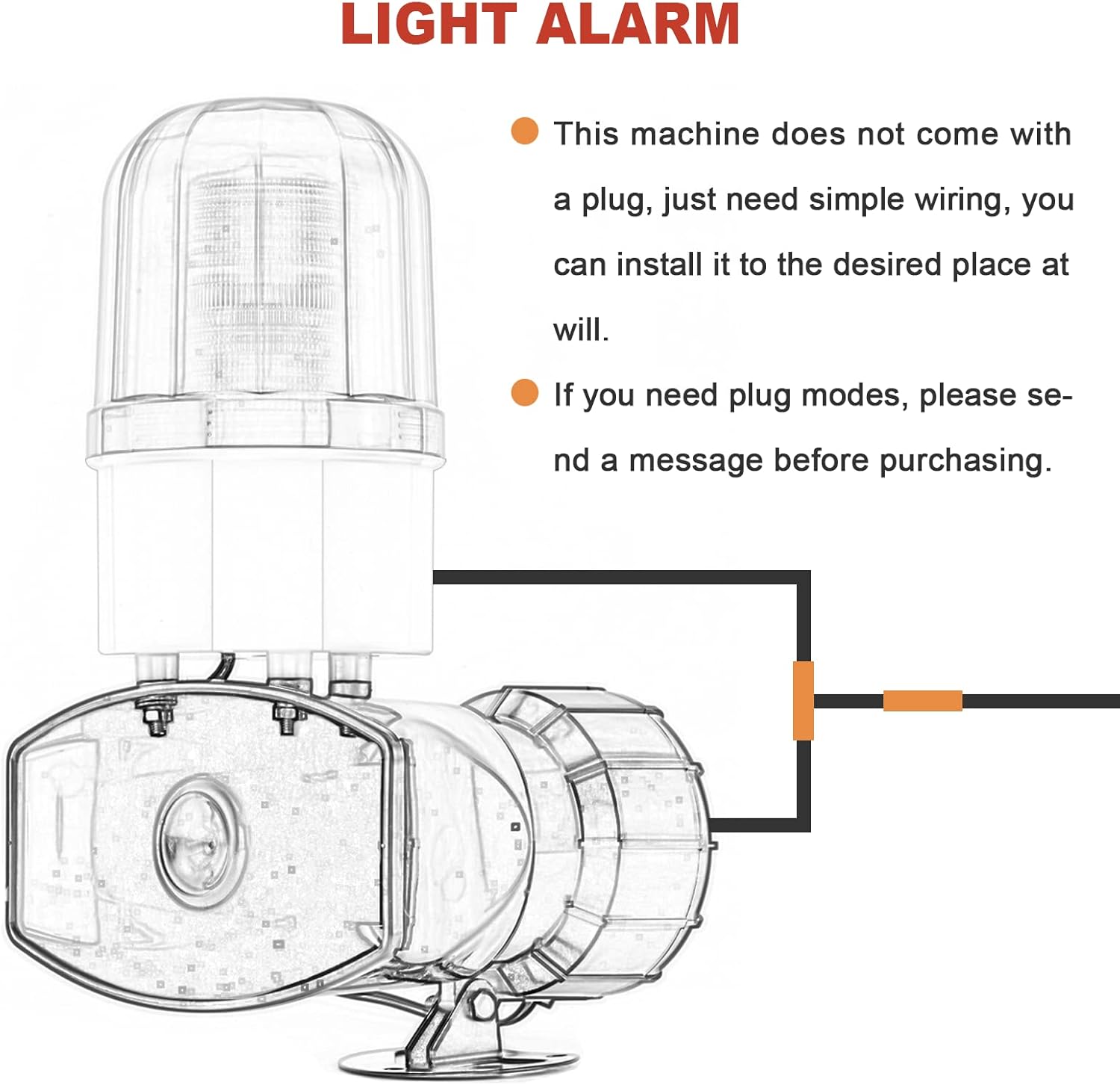Sonido y luz de alarma ruidosa sirena con luz estroboscópica industrial Led luz de advertencia cuerno sirena alarma 115dB 60W LTE-1101 (AC110V)