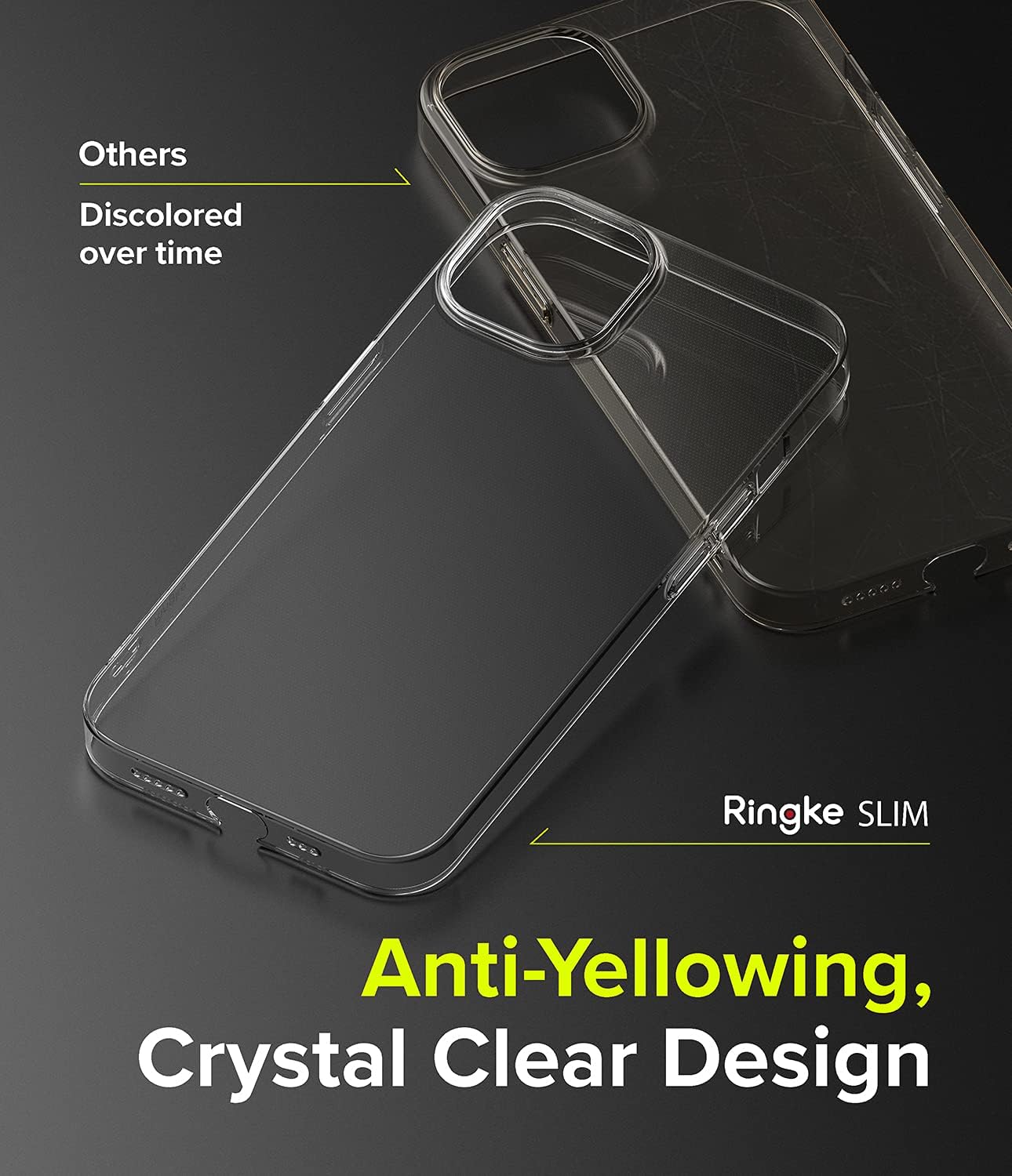 Ringke Compatible con iPhone 13, delgada, transparente, sin amarilleo, bisel elevado de policarbonato duro, revestimiento suave, cubierta para